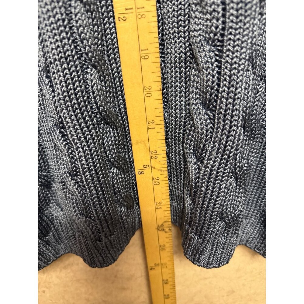 Ralph Lauren Collection Women's Sweater 100% Silk Cableknit Purple Label Blue XL - Picture 8 of 11